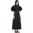 Edit Black Balloon Sleeve Long Dress