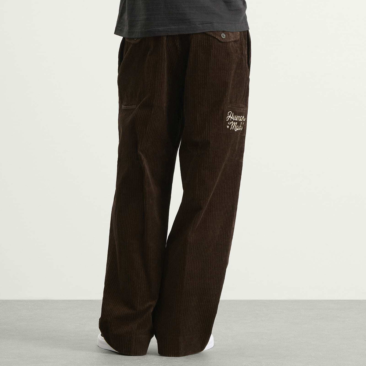 Human Made Men's Corduroy Pleated Trousers in Brown