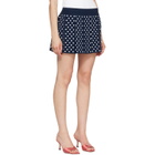 Sandy Liang Navy Ermine Miniskirt