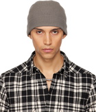 Rick Owens Gray Temple Ribbed Beanie