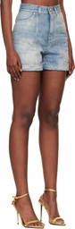 Balmain Blue Diamond Denim Shorts