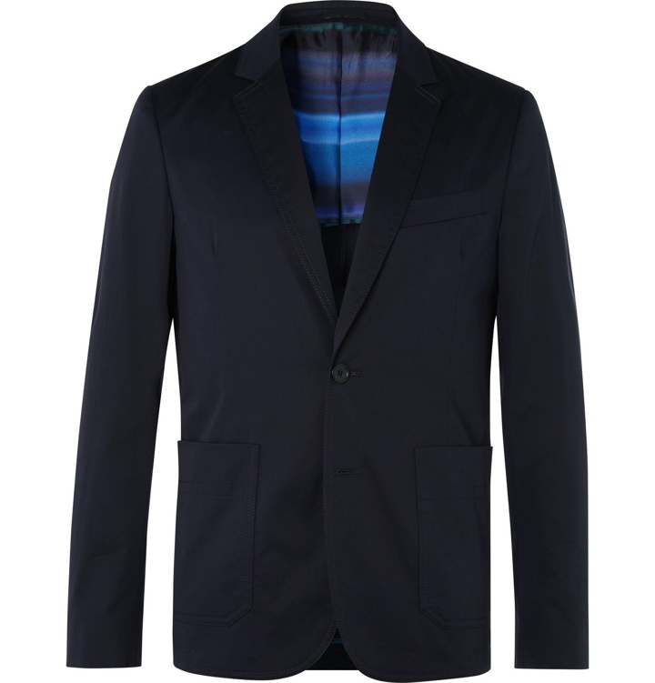 Photo: PS Paul Smith - Navy Slim-Fit Cotton-Blend Suit Jacket - Blue