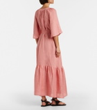 Eres Audacieuse belted linen midi dress