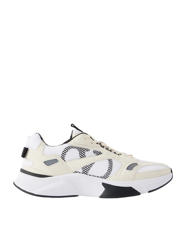 Photo: Valentino Garavani - Demivee Suede-Trimmed Mesh Sneakers - White