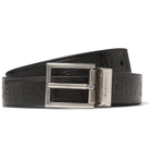 Givenchy - 3cm Black Reversible Embossed Smooth and Full-Grain Leather Belt - Black