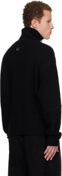 WOOYOUNGMI Black High-Neck Zip-Up Sweater