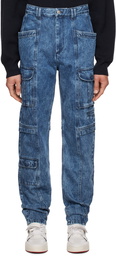 Isabel Marant Blue Jerwan Denim Cargo Pants