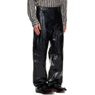 Dries Van Noten Black Loose Leather Pants