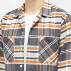 Universal Works Men's Brushed Flannel Work Shirt in Grey Check