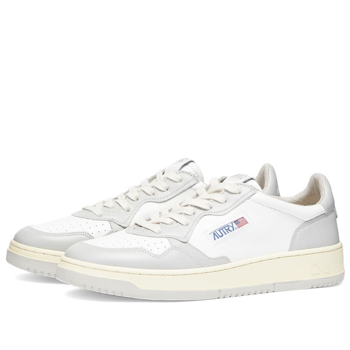 Photo: Autry Men's 01 Low Contrast Sneakers in White/Grey