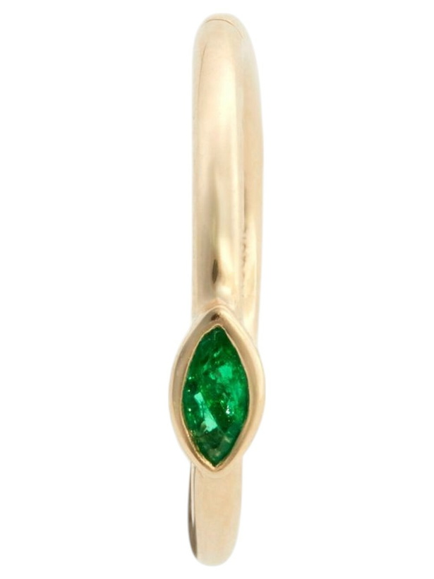 Photo: Jacquie Aiche 14K Yellow Gold Emerald Hoop Earring