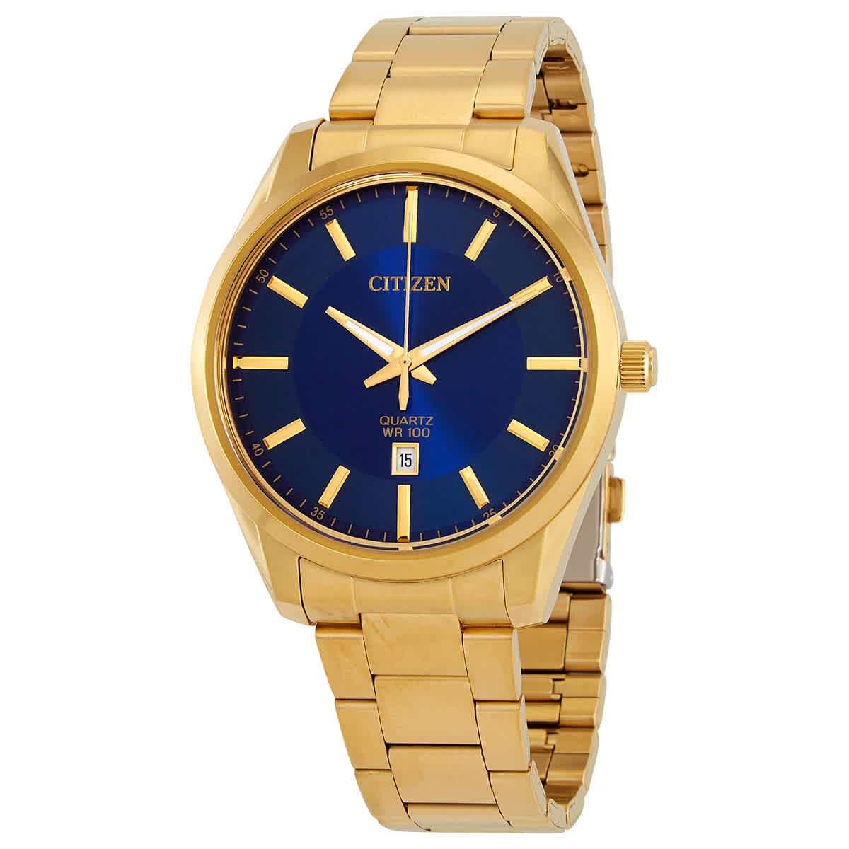 Citizen Quartz Blue Dial Gold-tone Mens Watch BI1032-58L