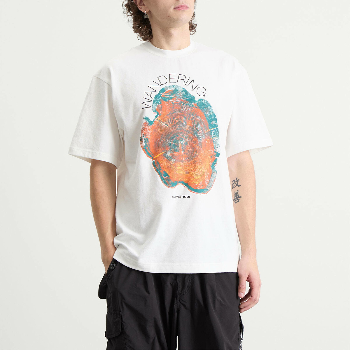 and wander Men's Wandering Printed T-Shirt in White