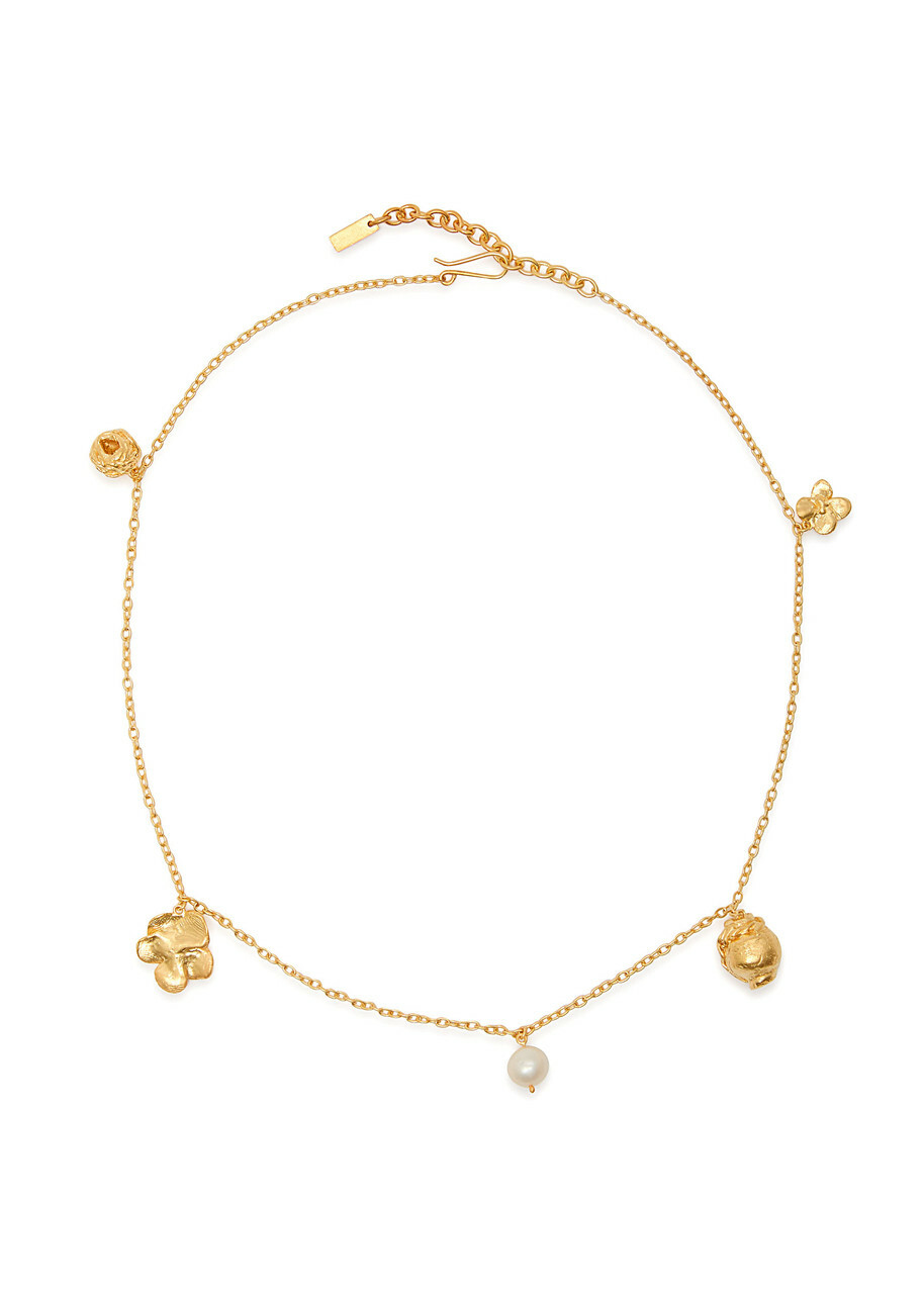 Completedworks Floral Charm-embellished 18kt Gold-plated Necklace - One Size