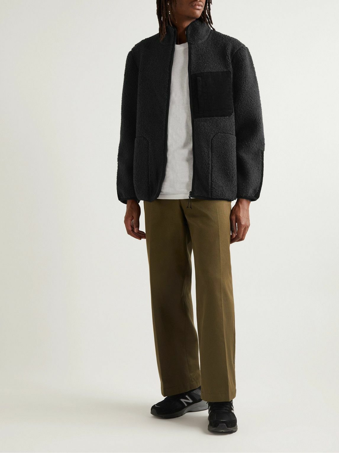 Bellerose - Evan Corduroy-Panelled Fleece Jacket - Black