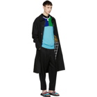 Kenzo Blue and Green Colorblock Zip Sweater