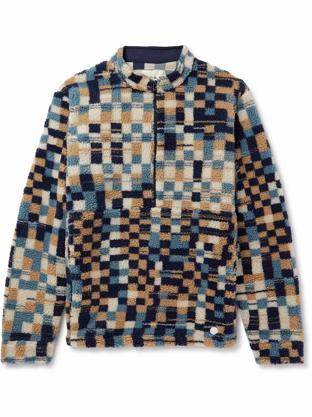 Photo: Folk - Warp Checkerboard Fleece Jacket - Multi