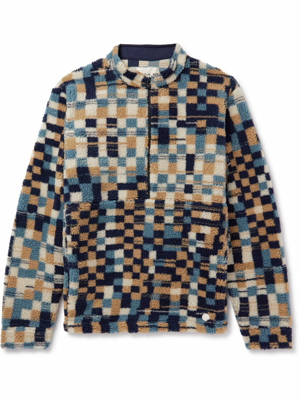 Photo: Folk - Warp Checkerboard Fleece Jacket - Multi