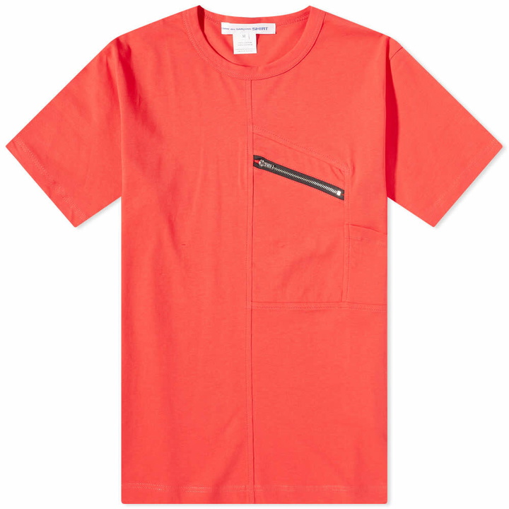 Photo: Comme des Garçons SHIRT Men's Zip Pocket Tee in Red