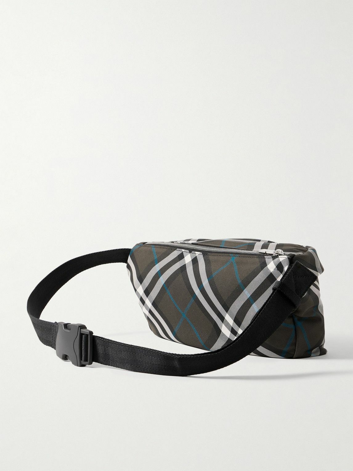Burberry - Logo-Embroidered Checked Canvas Belt Bag
