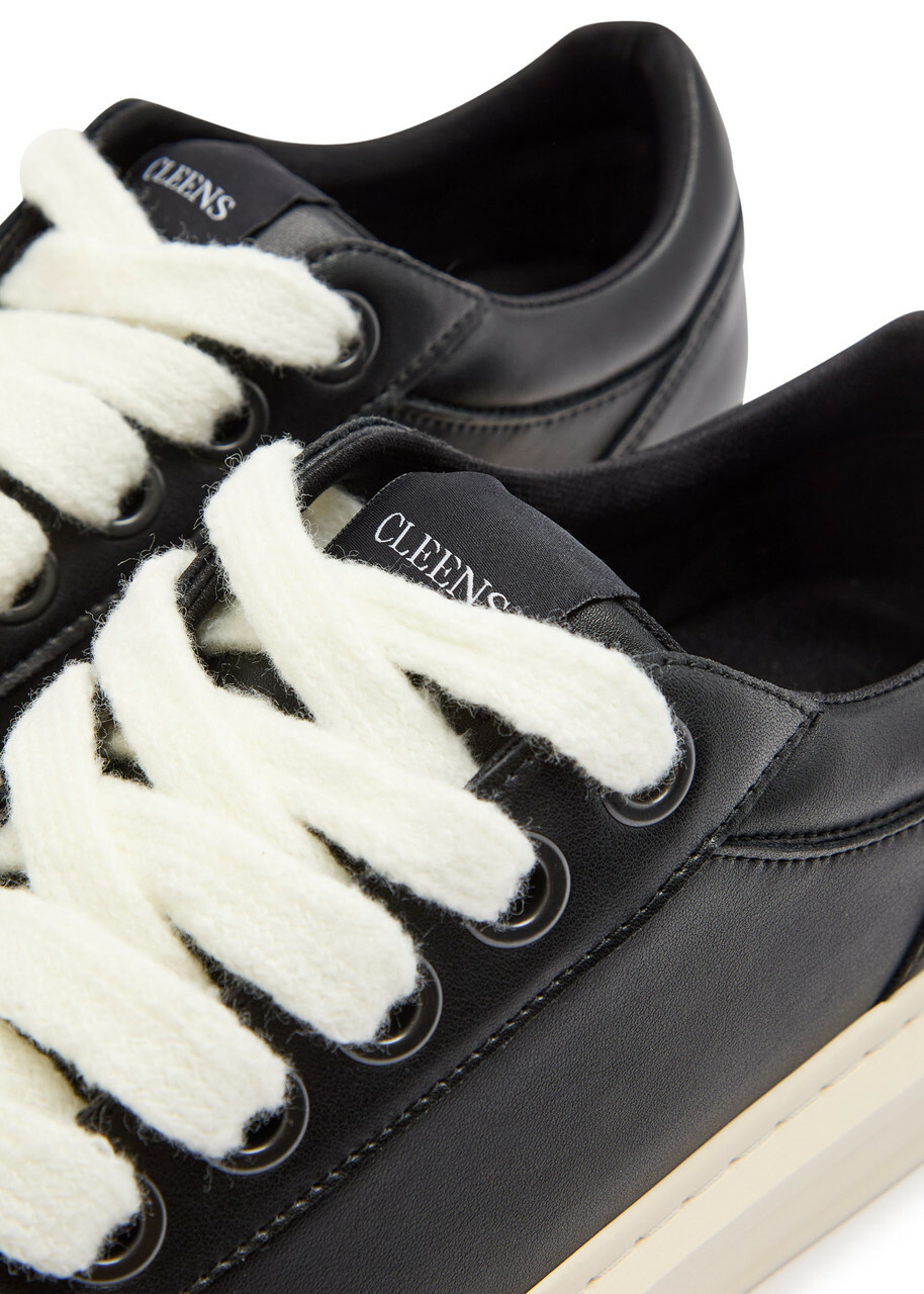 Cleens Ace Chunky-lace Leather Sneakers Black