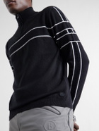 BOGNER - Kuno Striped Jacquard-Knit Wool Half-Zip Ski Midlayer - Black
