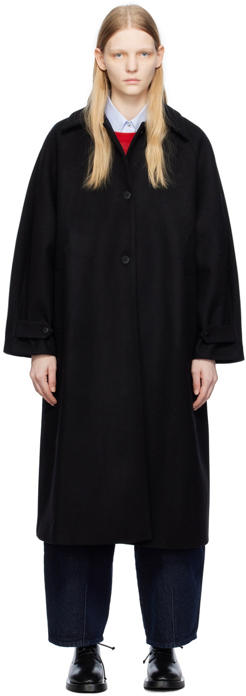 Cordera Black Spread Collar Coat CORDERA