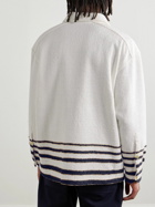 Valentino Garavani - Logo-Embroidered Striped Tweed Overshirt - White