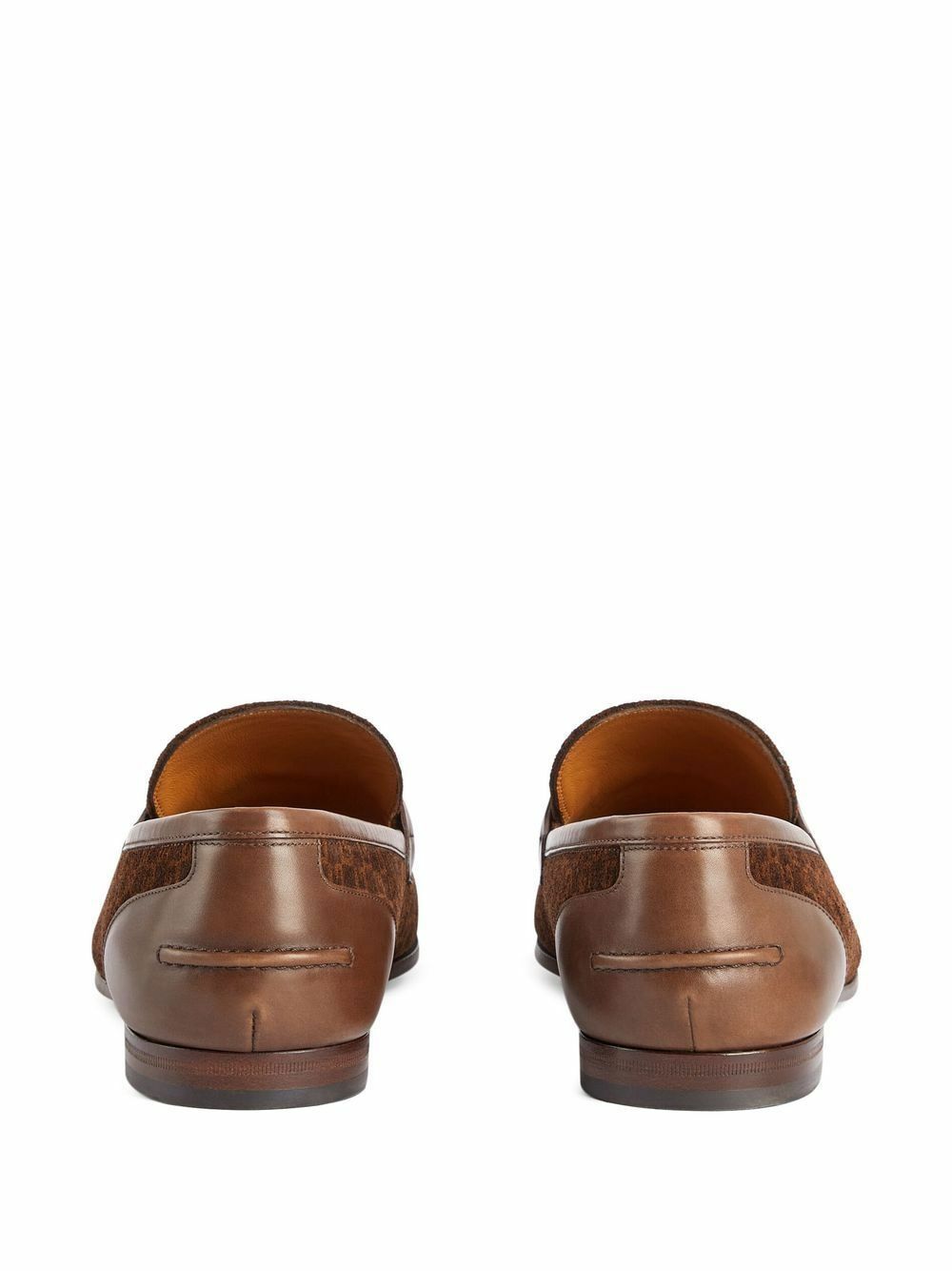 Gucci Brown Horsebit Monogram Suede Loafers