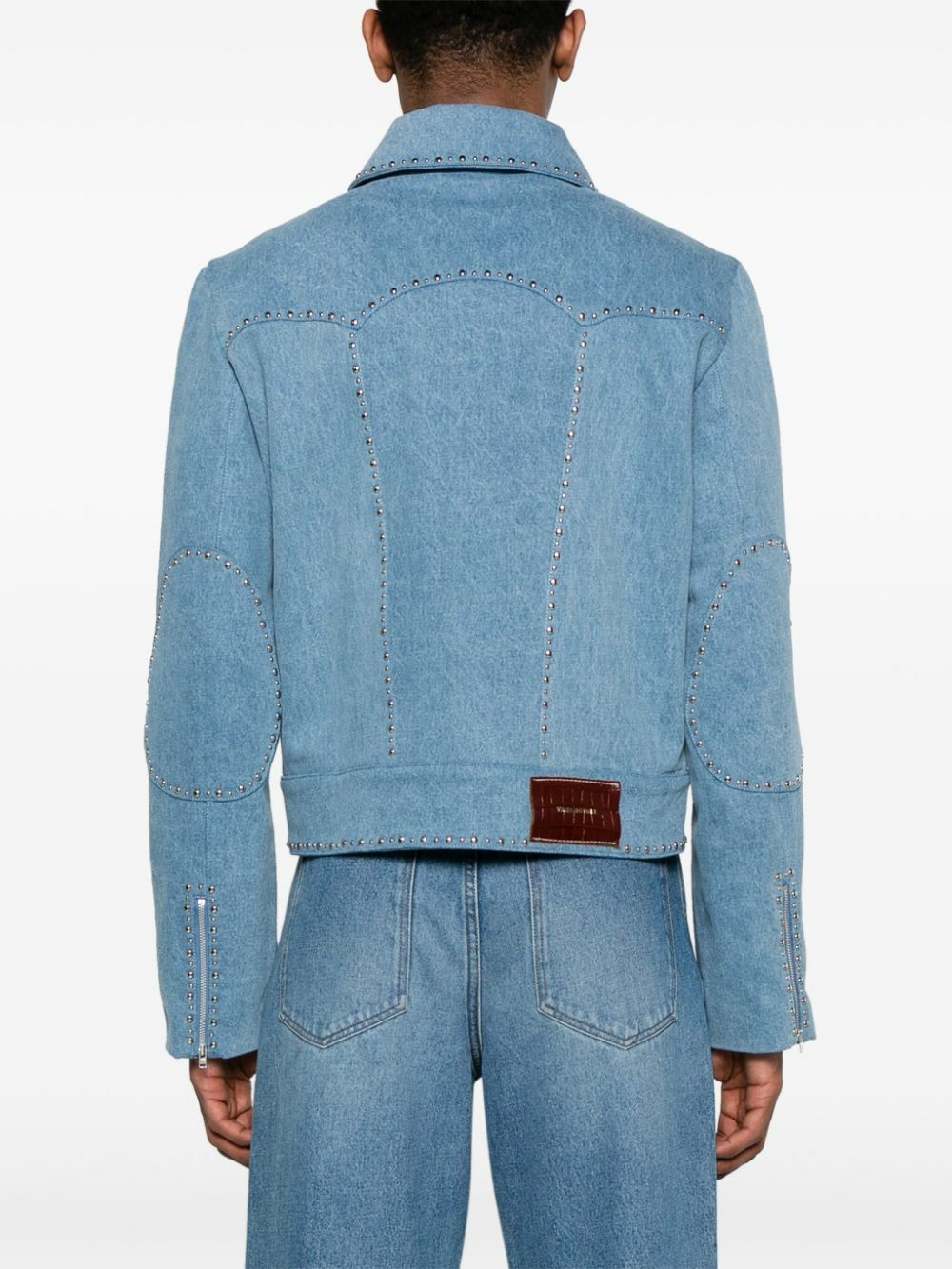 Wales Bonner Blue Enzyme Studded Denim Jacket Wales Bonner