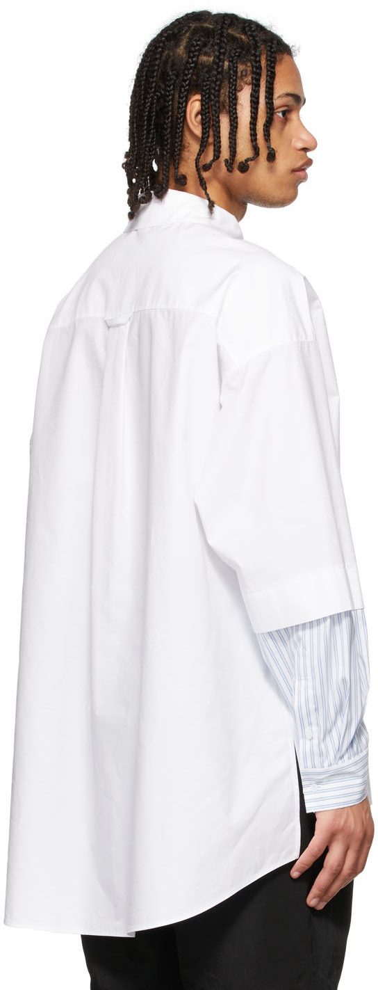 JERIH White Colorblocked Shirt