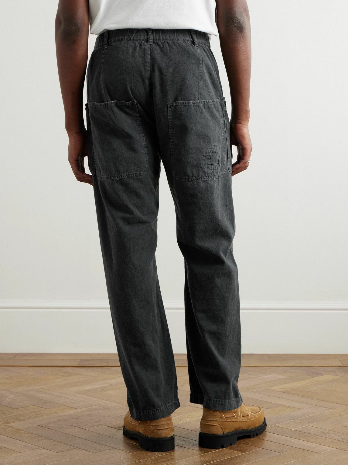 Remi Relief - Straight-Leg Appliquéd Denim Trousers - Black