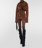 LaQuan Smith Leather cargo mini skirt