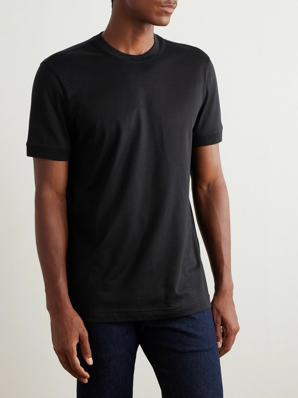 Kiton - Cotton-Jersey T-Shirt - Black