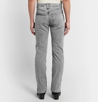 Helmut Lang - Zip-Detailed Stonewashed Denim Jeans - Gray