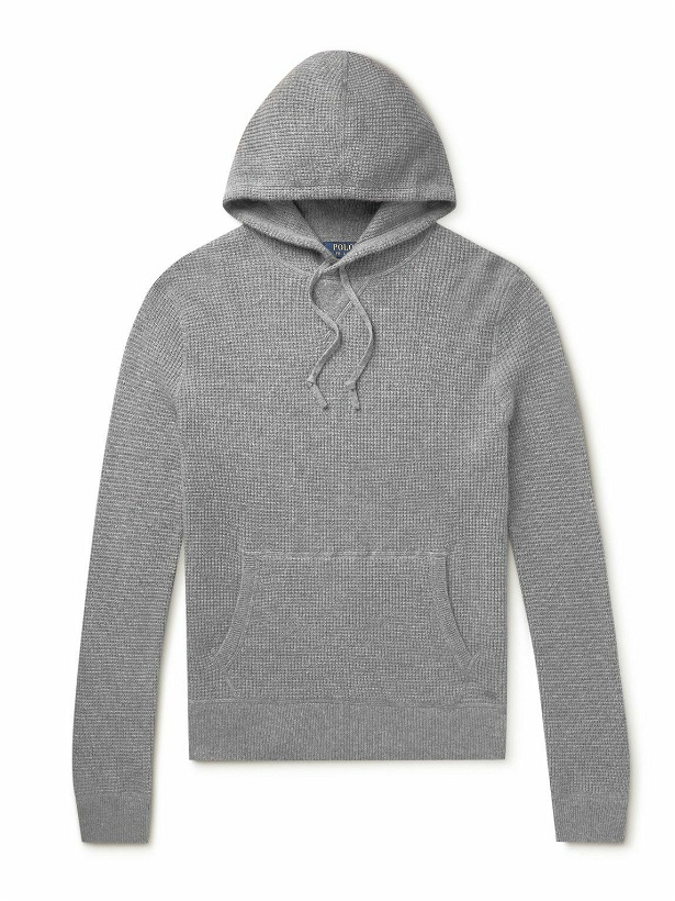Photo: Polo Ralph Lauren - Waffle-Knit Cashmere Hoodie - Gray
