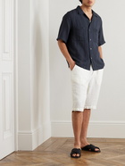 Barena - Solana Camp-Collar Linen and Cotton-Blend Shirt - Blue