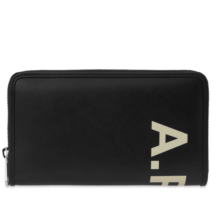 Photo: A.P.C. Transversal Vinyl Logo Large Zip Wallet