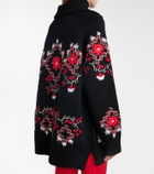 Moncler Grenoble Embroidered wool-blend cardigan