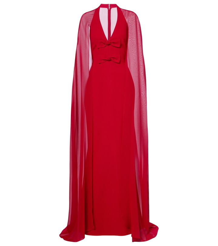 Photo: Elie Saab Bow-detail caped silk-blend gown