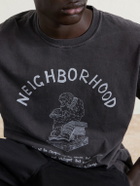 Neighborhood - Printed Cotton-Jersey T-Shirt - Gray