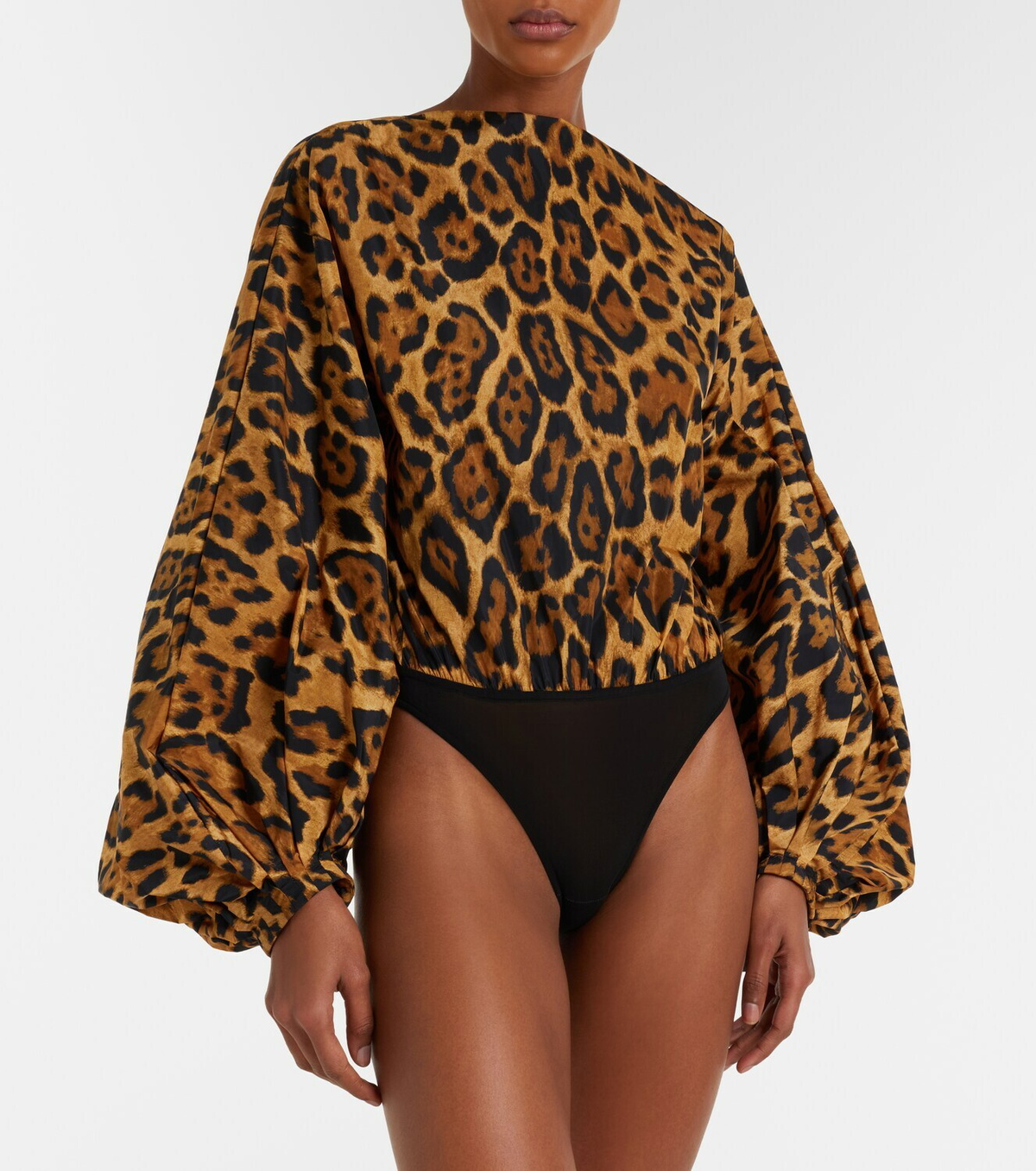 Alaïa Oversized animal-print bodysuit
