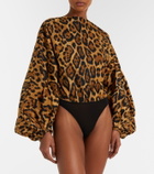 Alaïa Oversized animal-print bodysuit