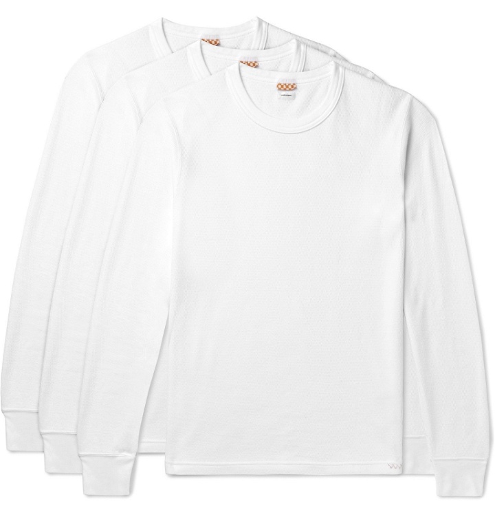 Photo: visvim - Three-Pack Cotton-Jersey Thermal T-Shirts - White
