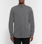 Berluti - Slim-Fit Pleated Cotton Shirt - Men - Dark gray