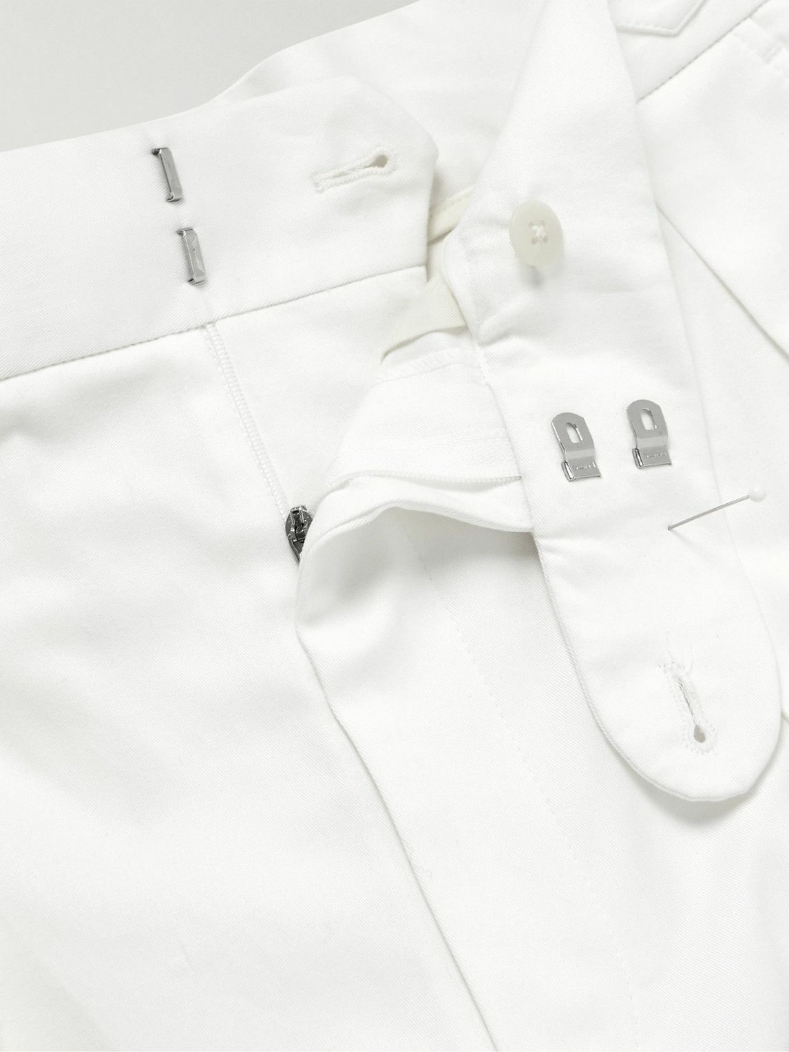 Richard James - Straight-Leg Pleated Cotton-Blend Twill Shorts - Neutrals