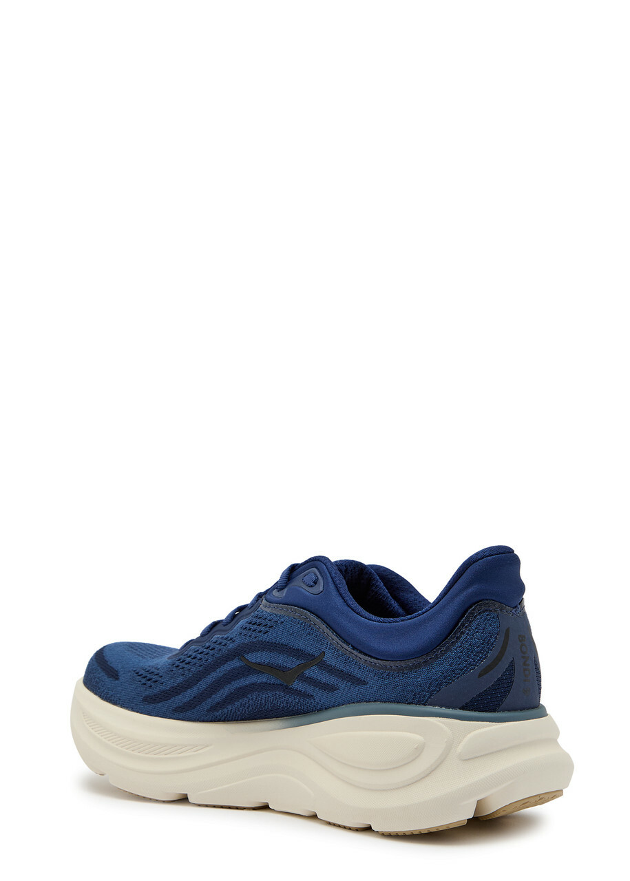Hoka Bondi 9 Jacquard Mesh-knit Sneakers Navy