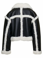 STAND STUDIO khristy Black And White Shearling Jacket With Faux Fur Trims In Faux Leather Woman