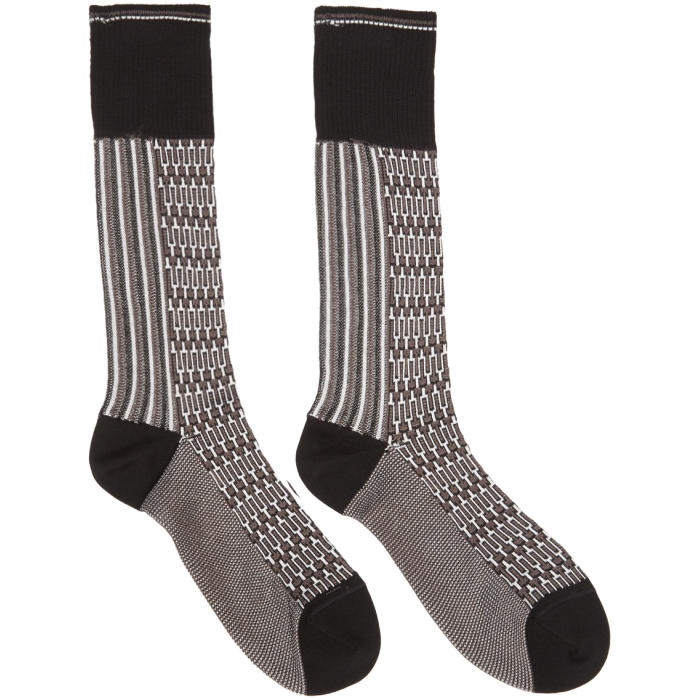 Photo: Prada Black and Brown Jaquard Socks 