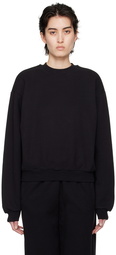 SKIMS Black Cotton Fleece Classic Crewneck Sweatshirt